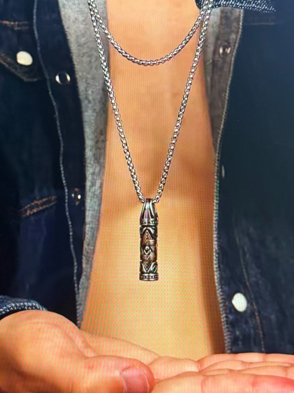 NEW!  Durable 304 Stainless Steel Vintage Star David Pendant Necklace ~ 24"+ 1.5